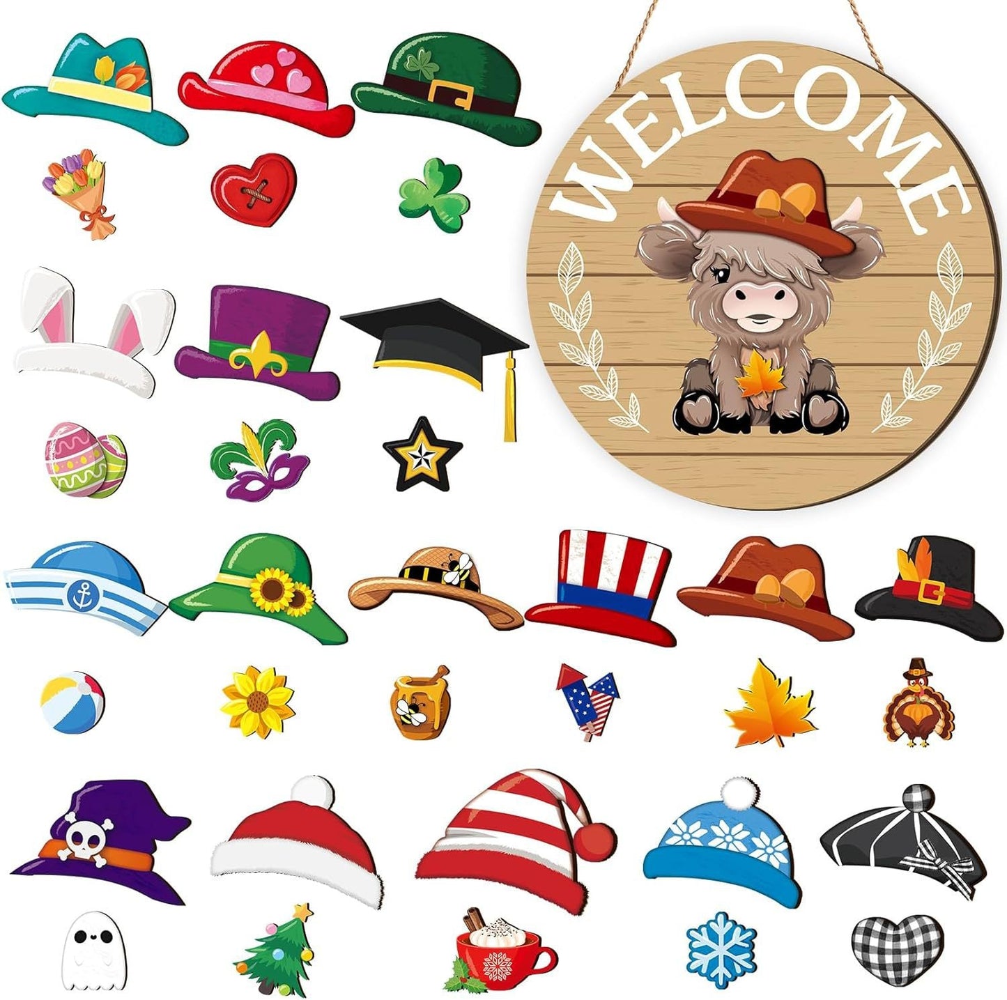 ๐ 2025 New Wooden Interchangeable Holiday Sign๐๐๐ธ๐