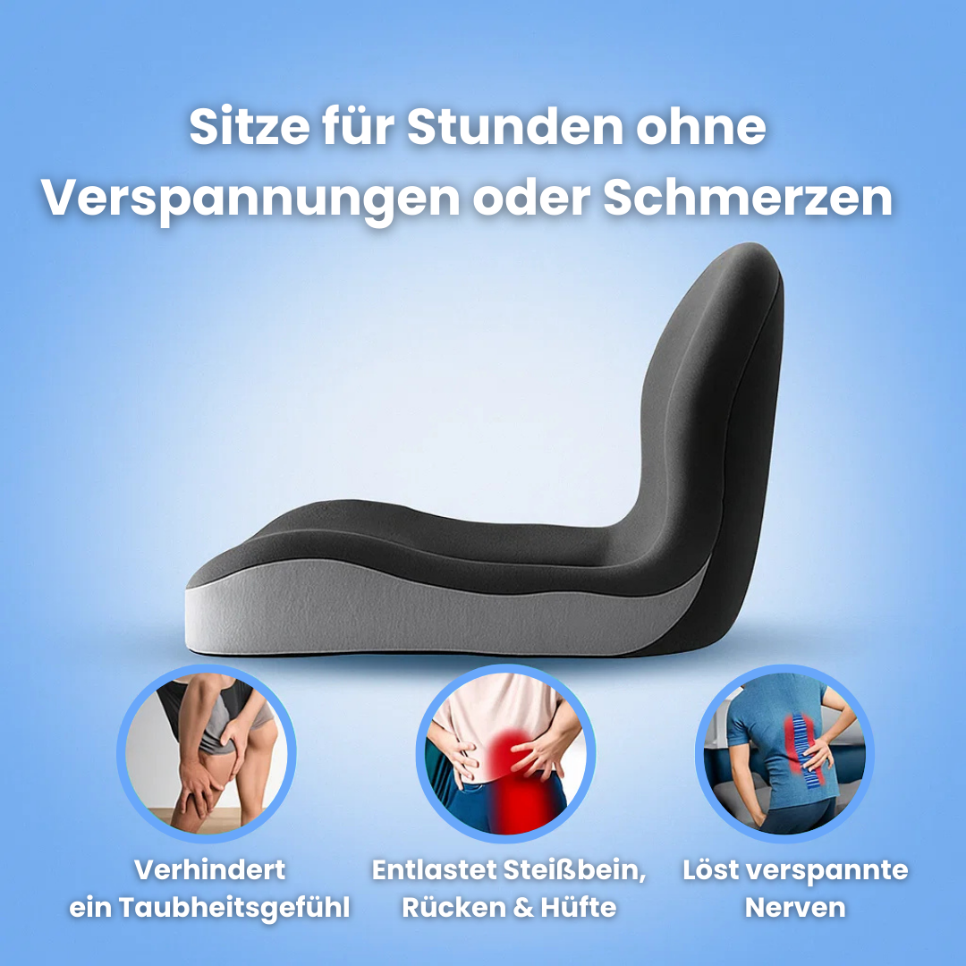 Memory foam seat cushion with backrest – 2-in-1 comfort