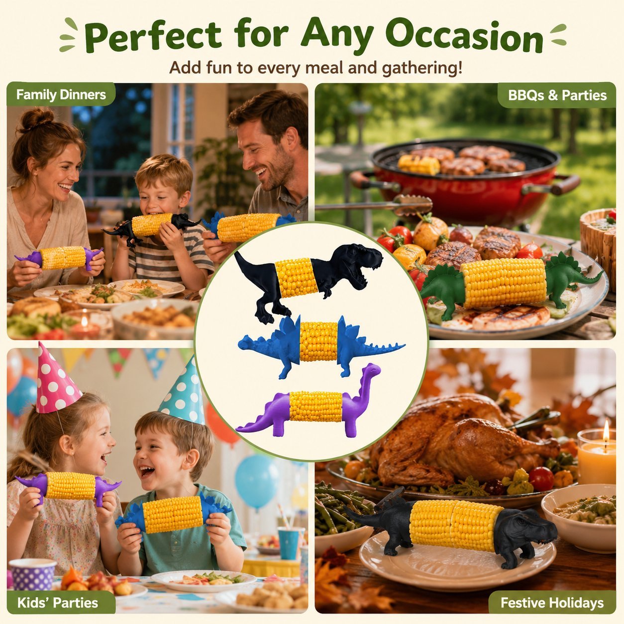 Dinosaur Corn Cob Holders