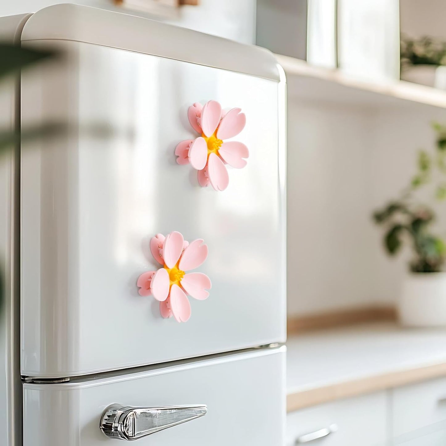 🌸Magnetic chip clips in the shape of cherry blossoms and lotus flowers, decorative fridge magnet