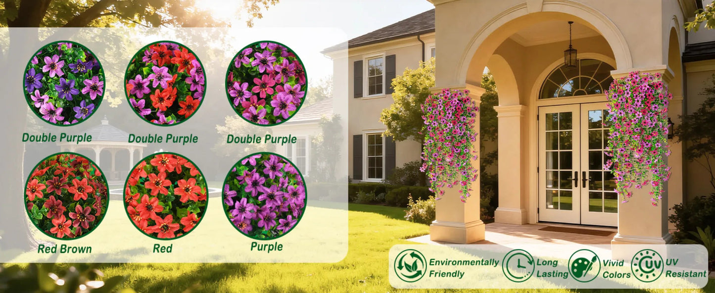 ⏳LAST DAY SPECIAL PRICE: £9.99!!🌷Outdoor cascading daisy and eucalyptus flowers – UV resistant