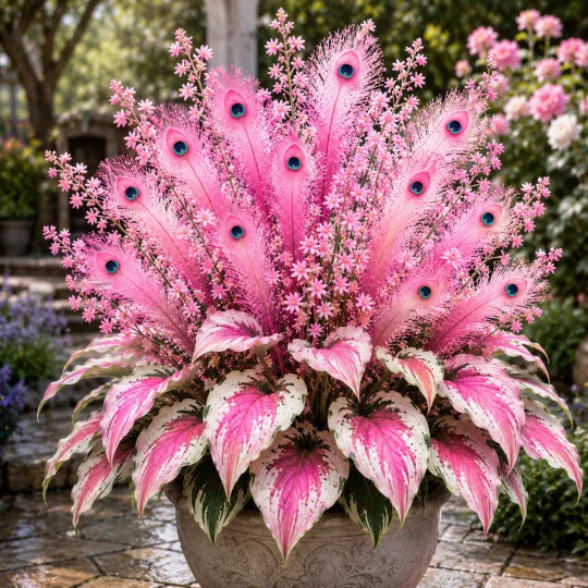 Peacock Flame Hosta Artificial Flowers for Garden Decor