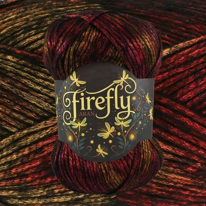🧶Aran Wool ‘Firefly’ Iridescent Shimmer Yarn: A Touch of Magic in Every Stitch💫