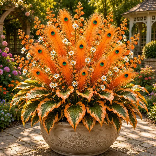 Peacock Flame Hosta Artificial Flowers for Garden Decor