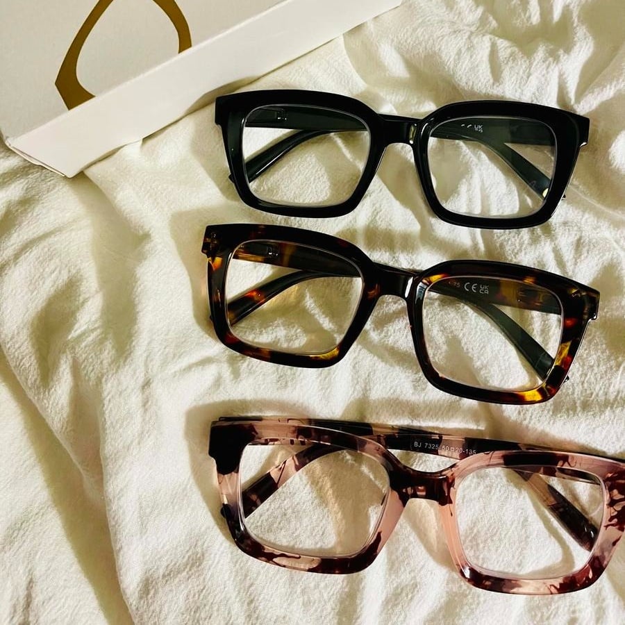 👓3-pack reading glasses in tortoiseshell pattern – oversized square reading glasses that block blue ligh