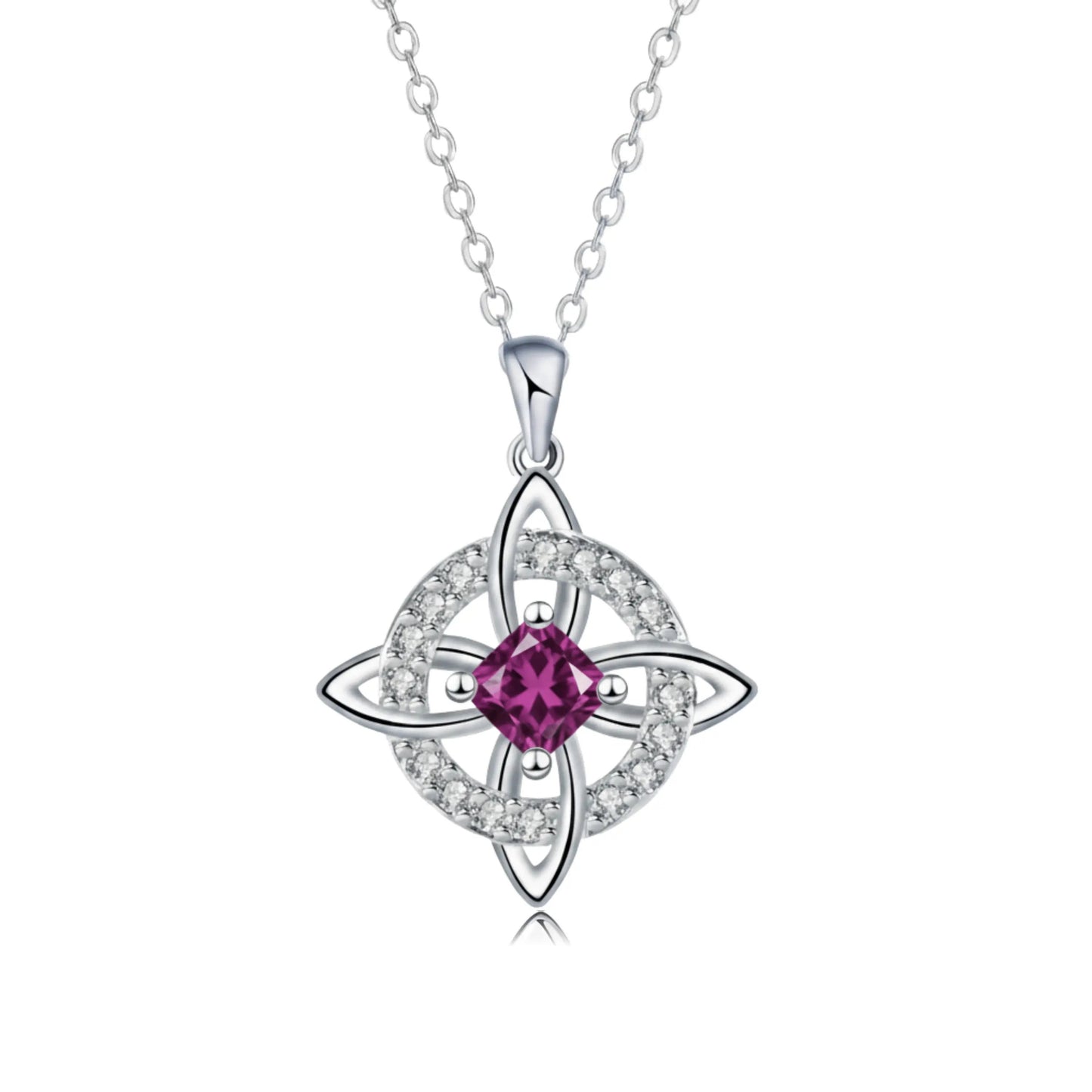 ✨ Mystical Birthstone Witches Knot Necklace – Natural Crystal 🔮💞Protect Your Loved Ones