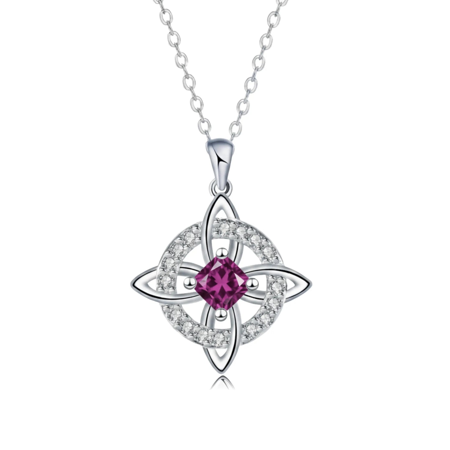 ✨ Mystical Birthstone Witches Knot Necklace – Natural Crystal 🔮💞Protect Your Loved Ones