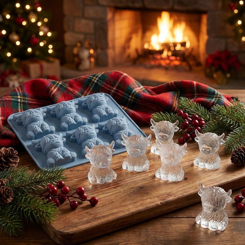 ⏳Last Day Special Price ￡9.99!!🐮 Mini Highland Cow Ice Cube Mold – Cute 3D Ice for Drinks, Parties & Gifts