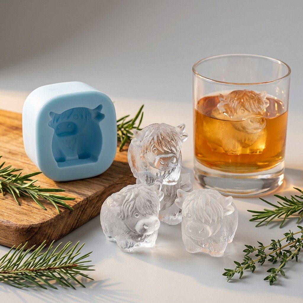 ⏳Last Day Special Price ￡9.99!!🐮 Mini Highland Cow Ice Cube Mold – Cute 3D Ice for Drinks, Parties & Gifts