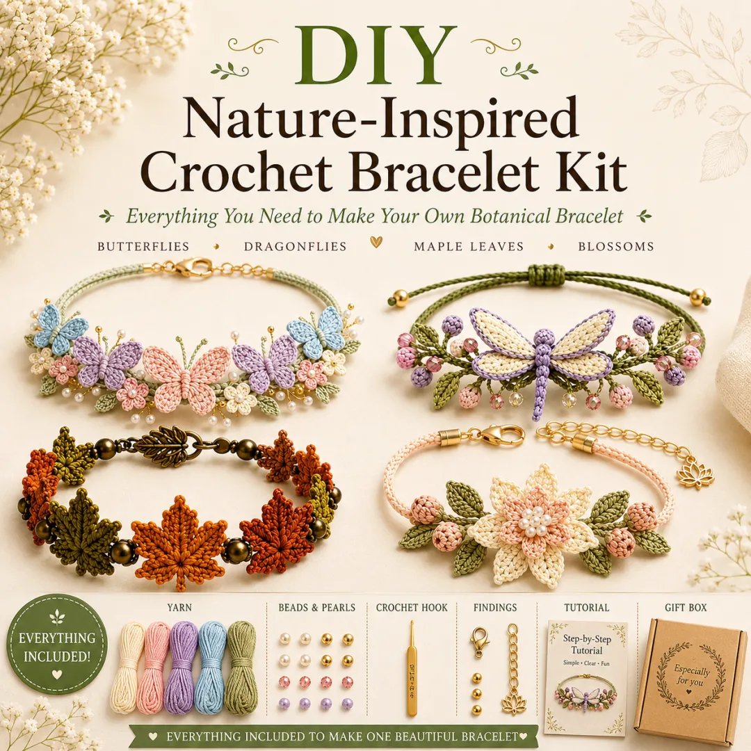 🔥Last Day 49% OFF🔥DIY Nature-Inspired Crochet Bracelet Kit