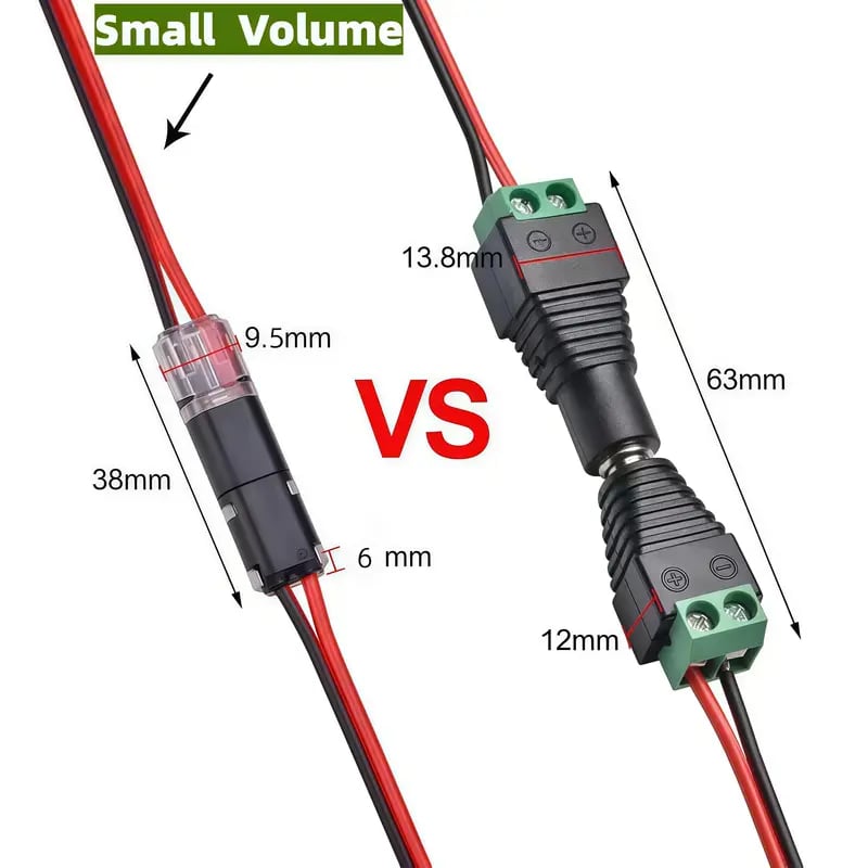 🏆NEW YEAR SALE 49% OFF👍Double-Wire Plug-in Connector Led Light Strip Connectors 2 Pin