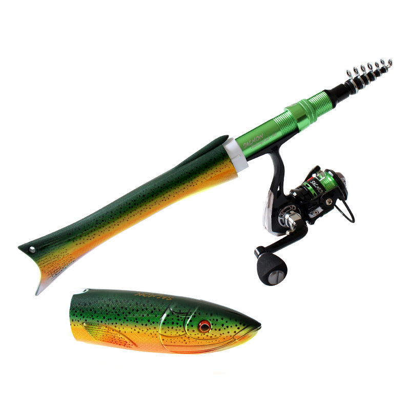 Fish-Shaped Telescopic Lure Micro-Fish Spinning Rod Carbon Fiber Rod