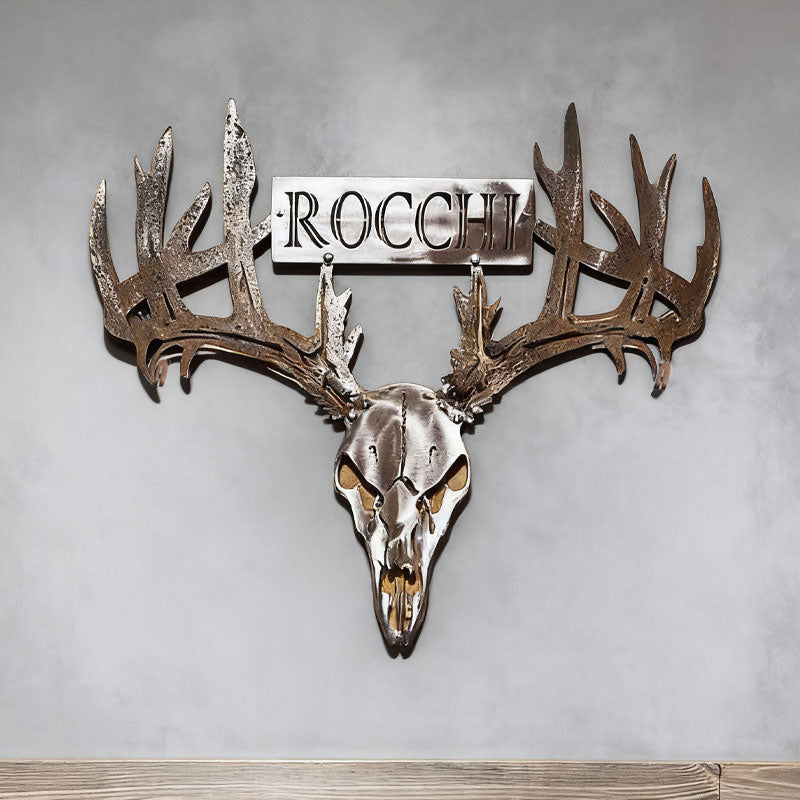 Personalized Metal Deer Skull Rack