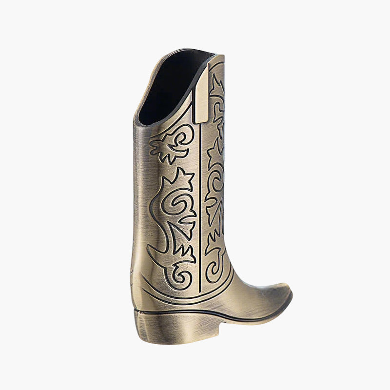 Vintage Metal Cowboy Boot Lighter Case