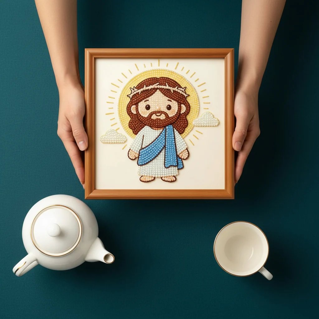 ✝️ Cute Jesus Pearl Diamond Painting Kit 💖Beginner Friendly