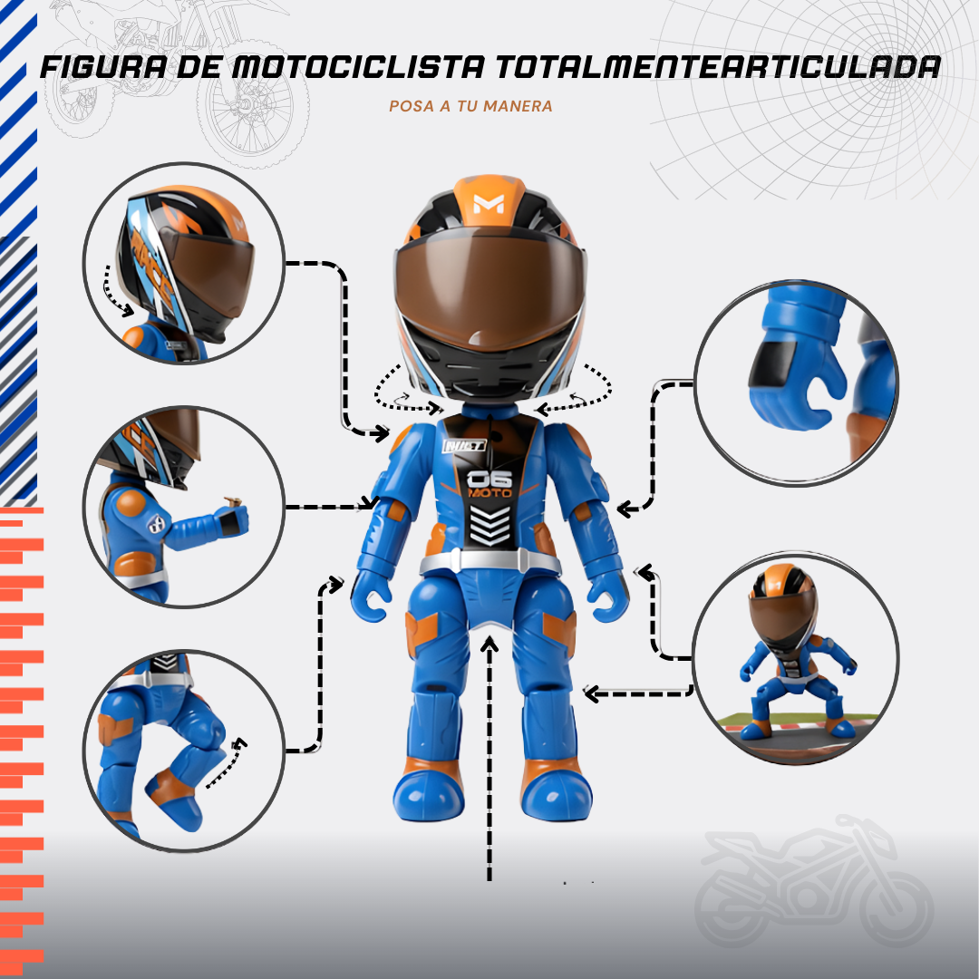 Realistic Motorcycle Rider Alloy Transforming Figure Ornament