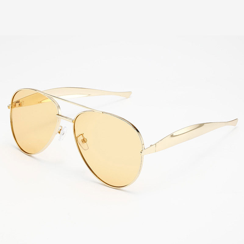 Gold Fashion Rectangular Sunglasses