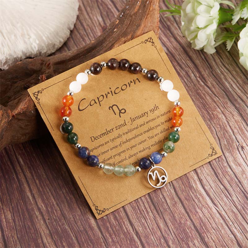 Bracelets with twelve zodiac sign stones