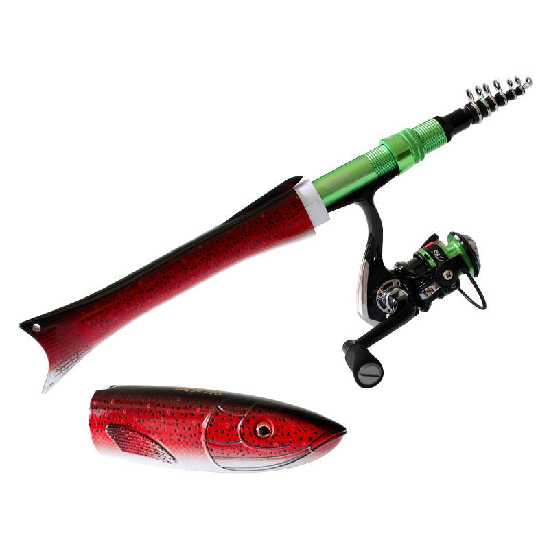 Fish-Shaped Telescopic Lure Micro-Fish Spinning Rod Carbon Fiber Rod