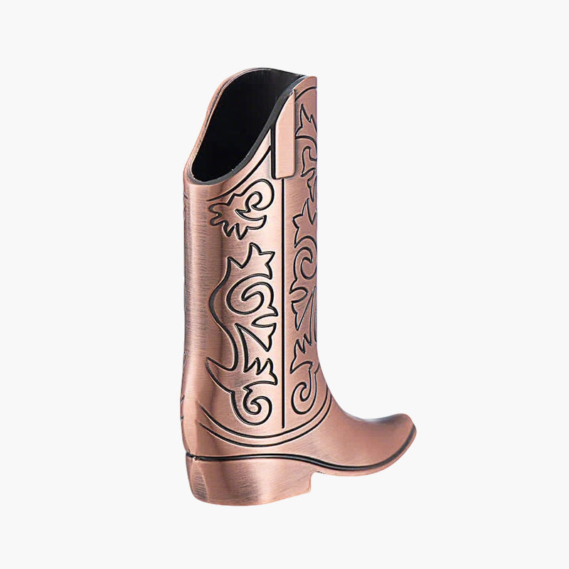 Vintage Metal Cowboy Boot Lighter Case