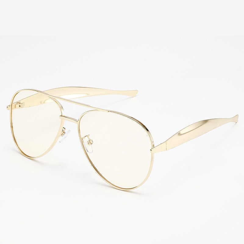 Gold Fashion Rectangular Sunglasses