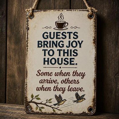 Cozy Welcome Metal Sign for Porch & Garden - Weatherproof Vintage Wall Decor for Front Door, Outdoor Gate & Yard Fence