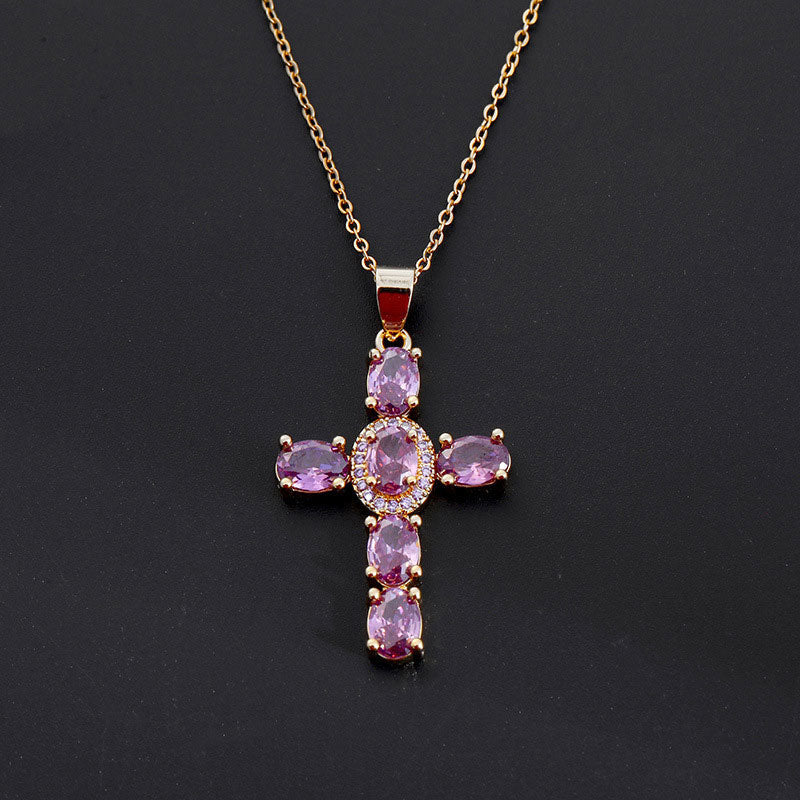 ✨Colorful Zirconia Cross Necklace ✨