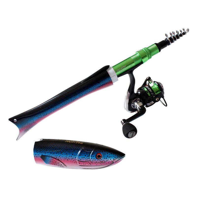 Fish-Shaped Telescopic Lure Micro-Fish Spinning Rod Carbon Fiber Rod