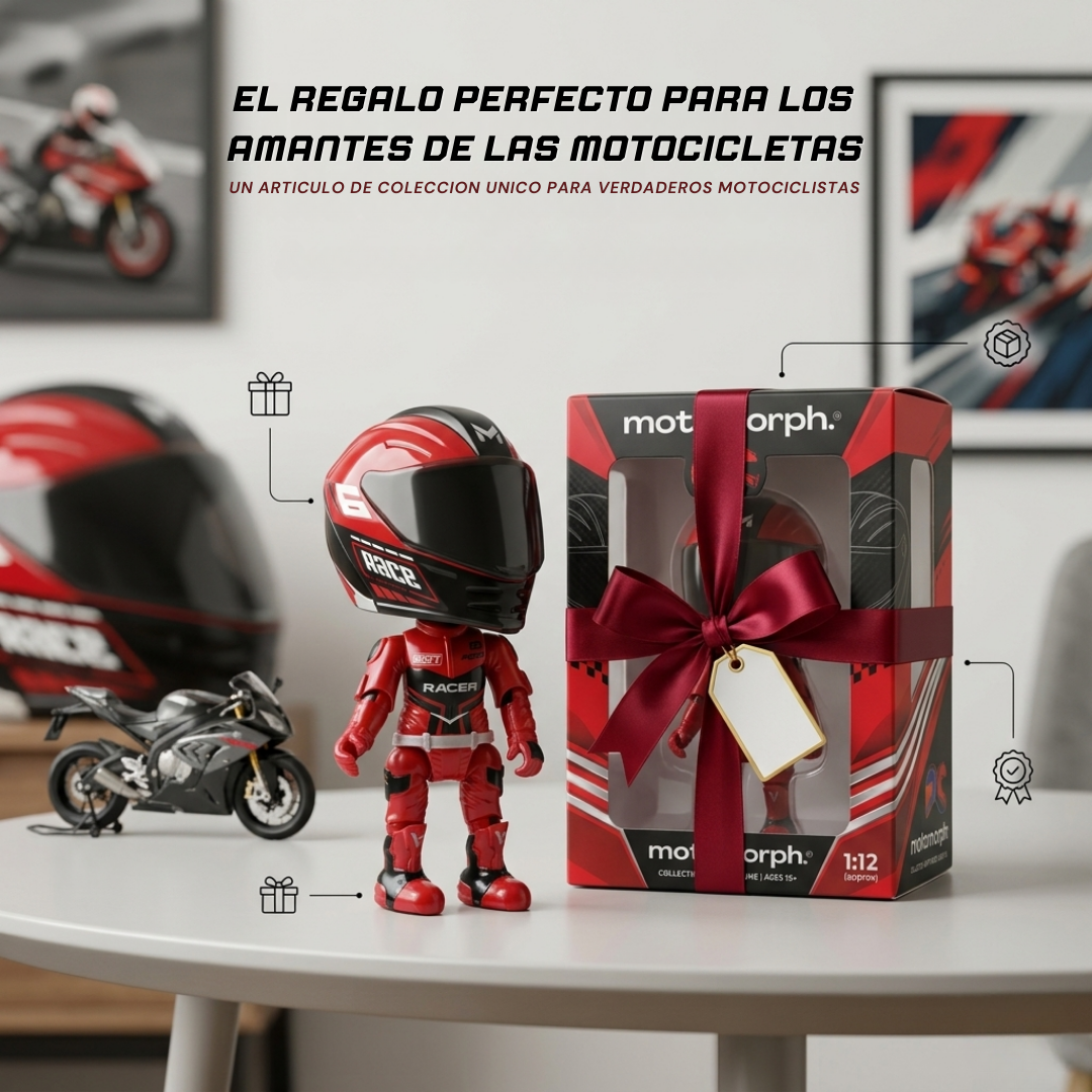 Realistic Motorcycle Rider Alloy Transforming Figure Ornament