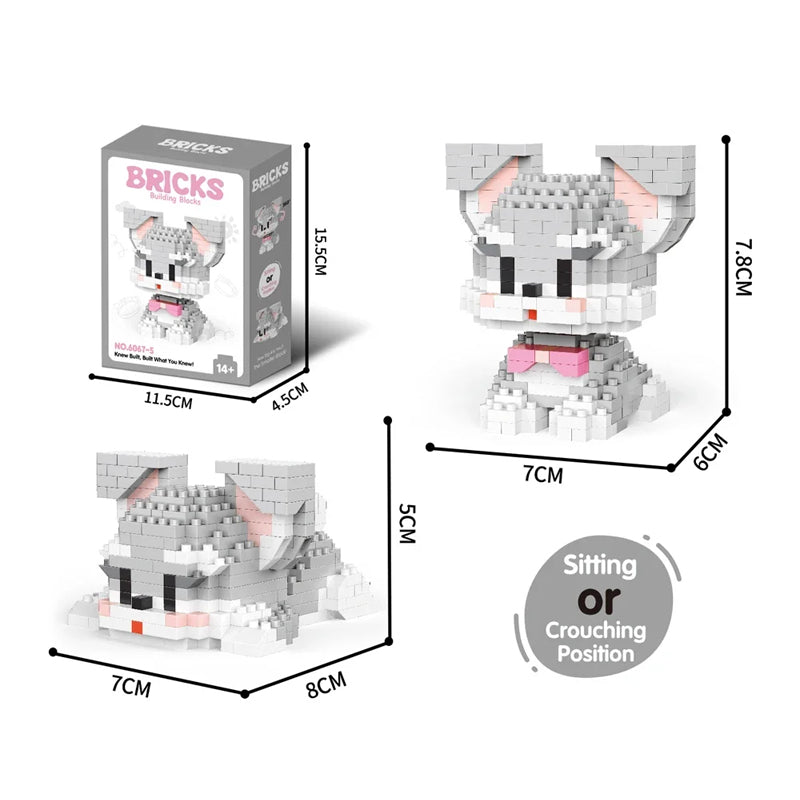 Cute Pet Micro-particle Building Block Models 🐶🐱🧩