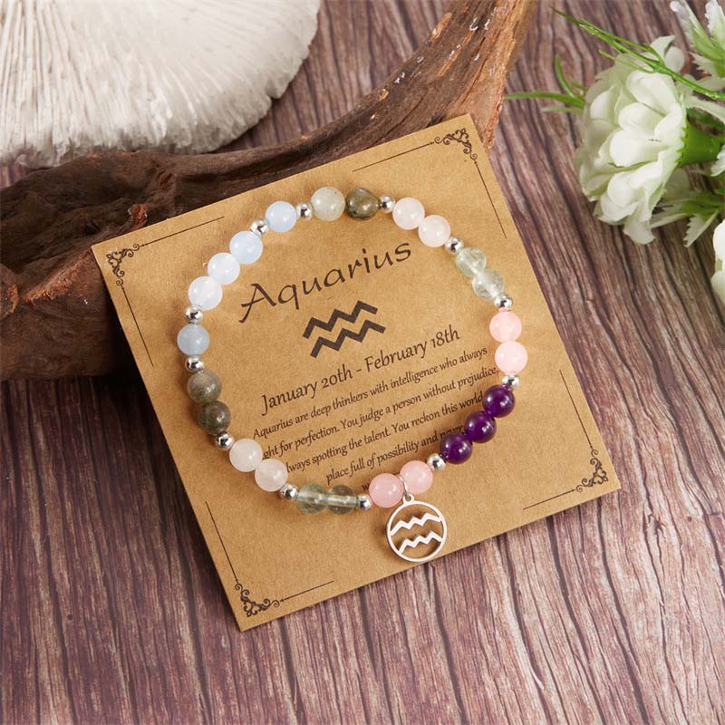 Bracelets with twelve zodiac sign stones