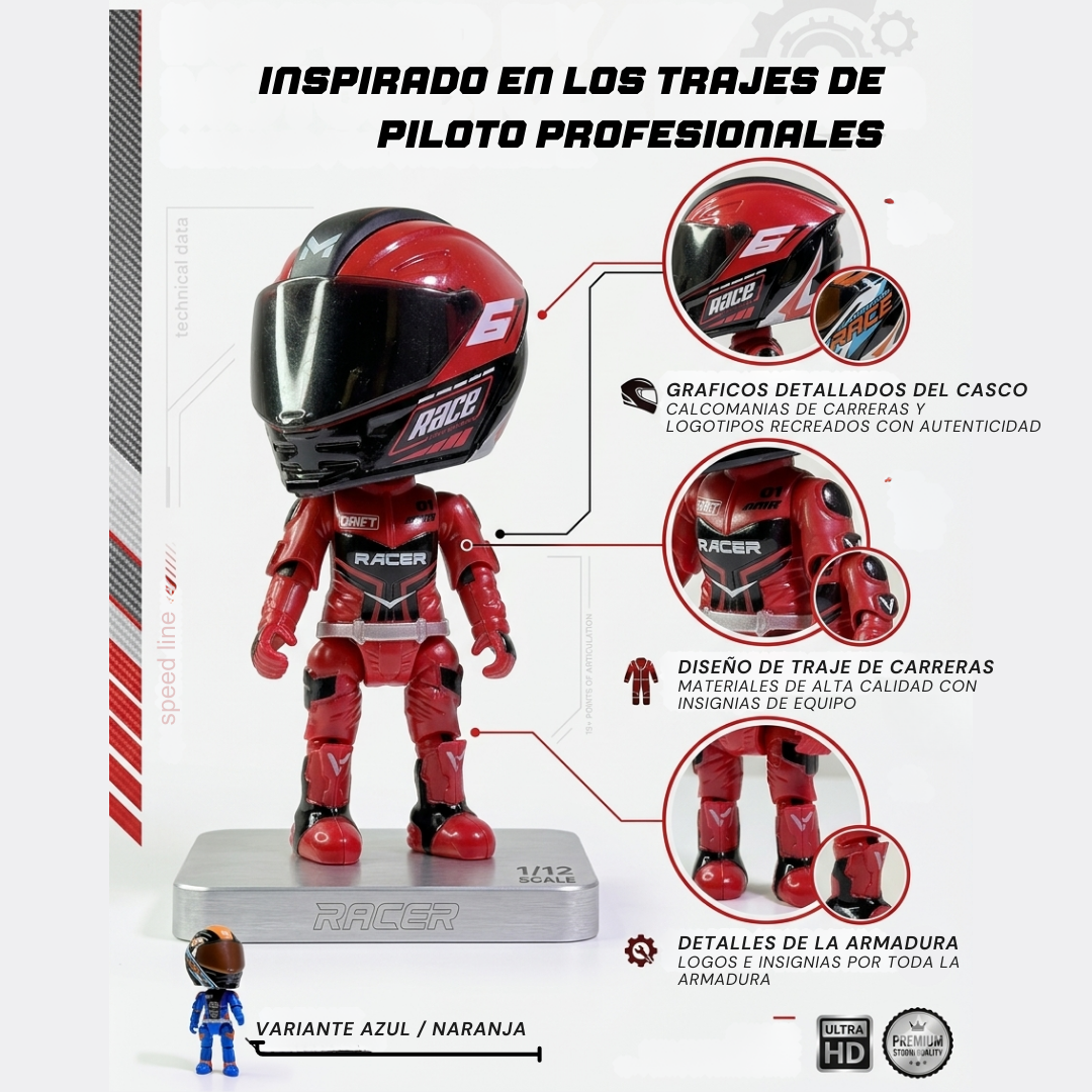 Realistic Motorcycle Rider Alloy Transforming Figure Ornament