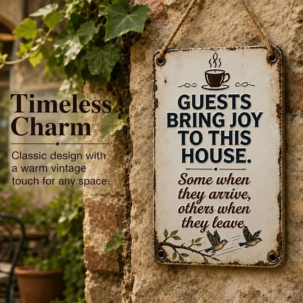Cozy Welcome Metal Sign for Porch & Garden - Weatherproof Vintage Wall Decor for Front Door, Outdoor Gate & Yard Fence
