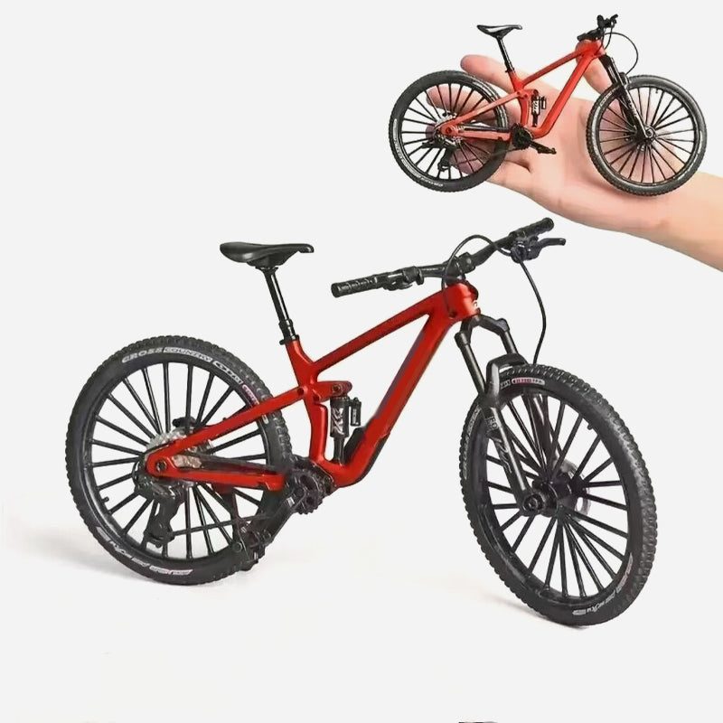 Collectible Alloy Simulation Mountain Bike Model with Front and Rear Suspension