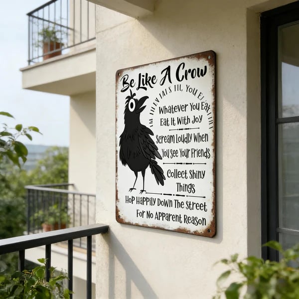🔥HOT SALE 49% OFF🐦‍⬛Be Like A Crow Vintage Metal Sign – Funny Positive Wall Art✨
