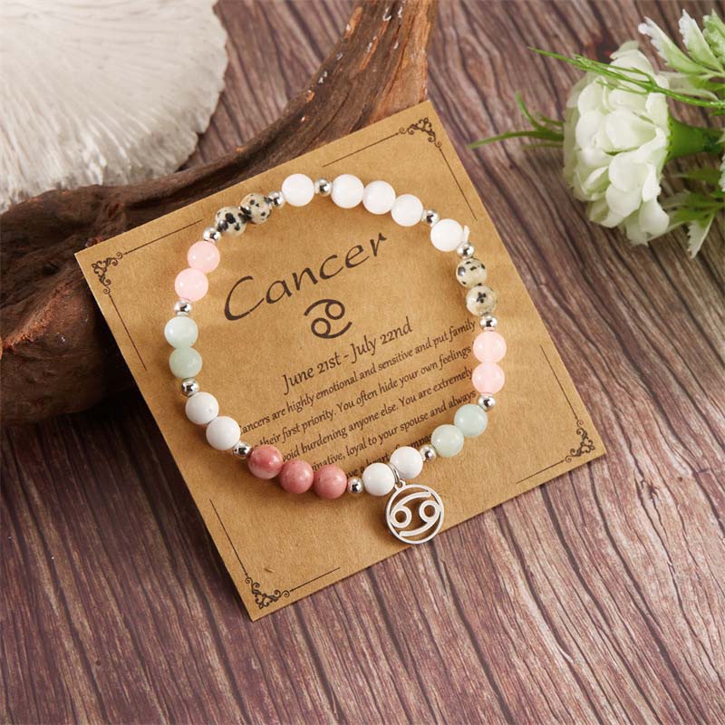 Bracelets with twelve zodiac sign stones