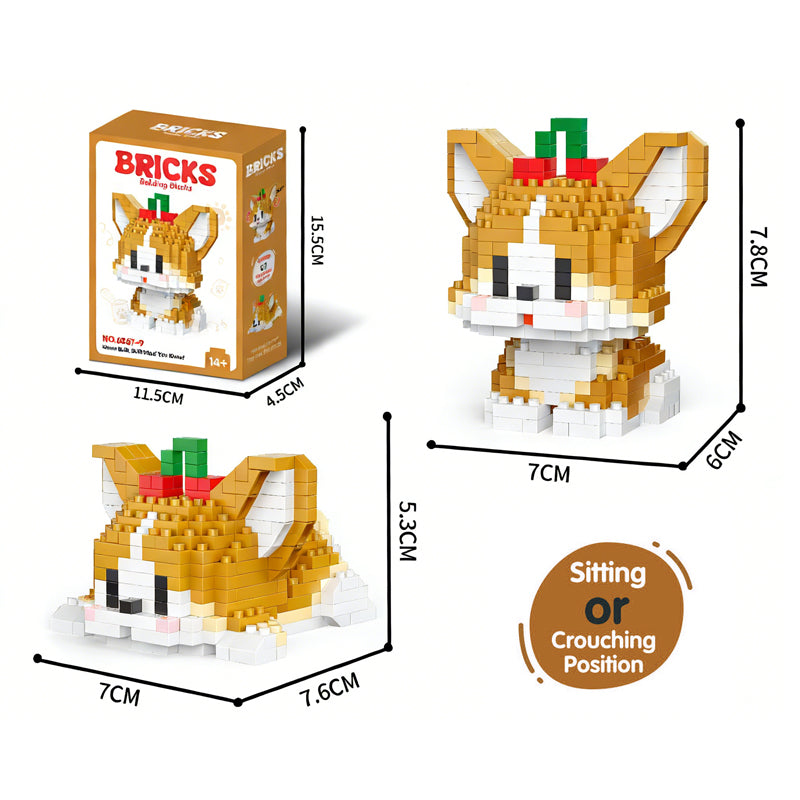 Cute Pet Micro-particle Building Block Models 🐶🐱🧩