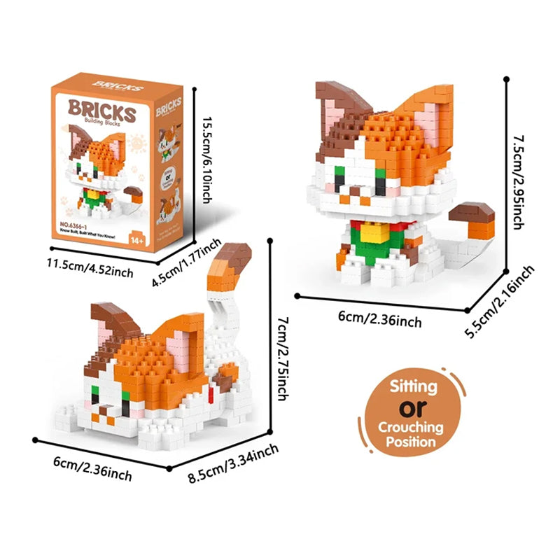 Cute Pet Micro-particle Building Block Models 🐶🐱🧩