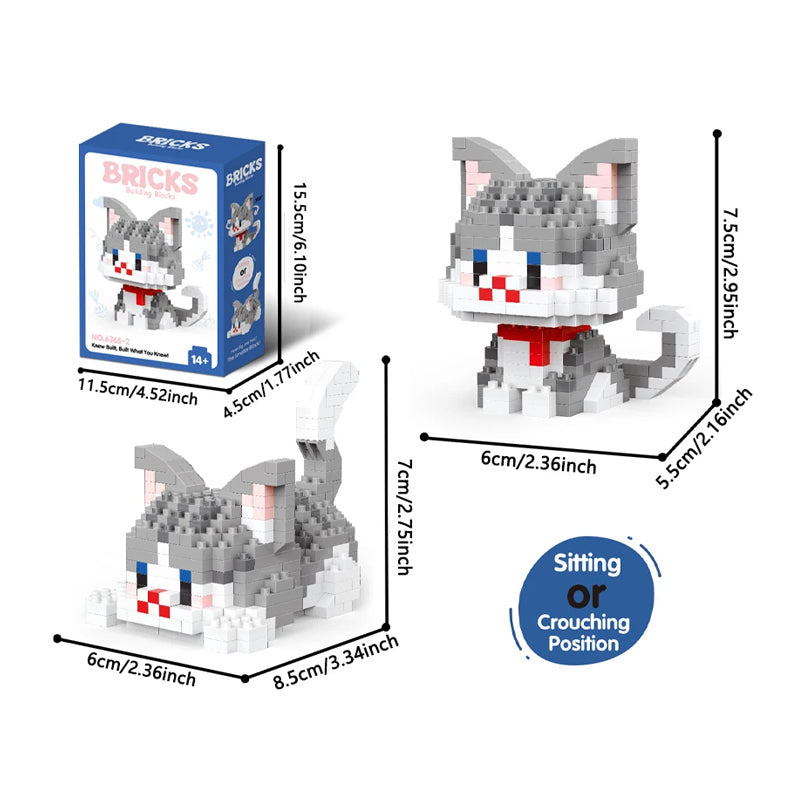 Cute Pet Micro-particle Building Block Models 🐶🐱🧩