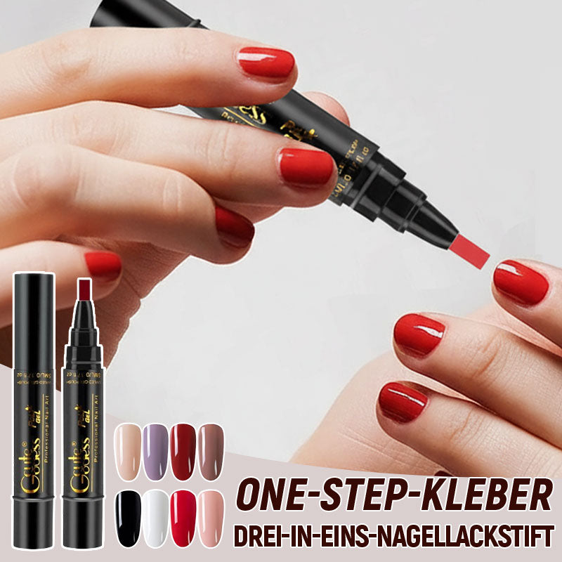 One-step glue three-in-one nail polish gel pen