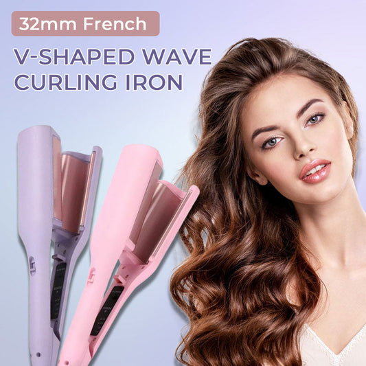 Ferra per capelli ondulate con ferri a V francese