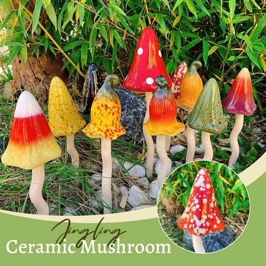 🍄Tinkling Toadstools Ceramic Mushrooms for Garden Decoration