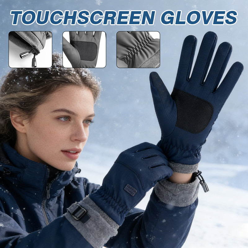 Winter gloves with fleece lining, waterproof and touchscreen compatibl