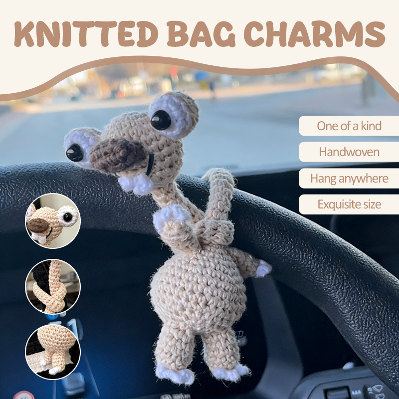 Crochet Prehistoric Sloth Bag Charm