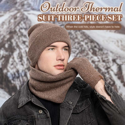 🔥Outdoor thermal three-piece set🧣🧤🧢