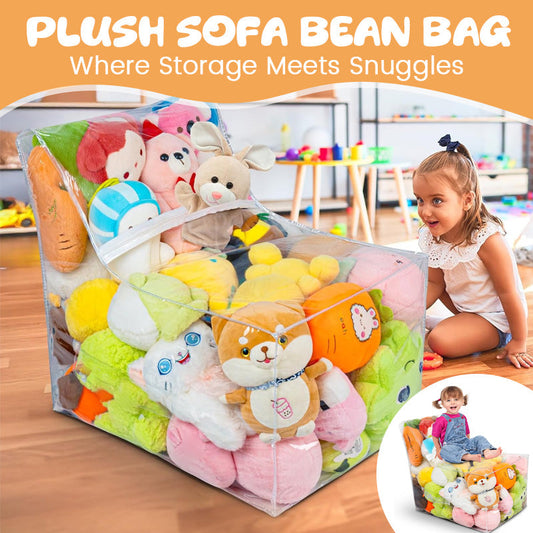 🐻 Plush Sofa Bean Bag – Where Storage Meets Snuggles
