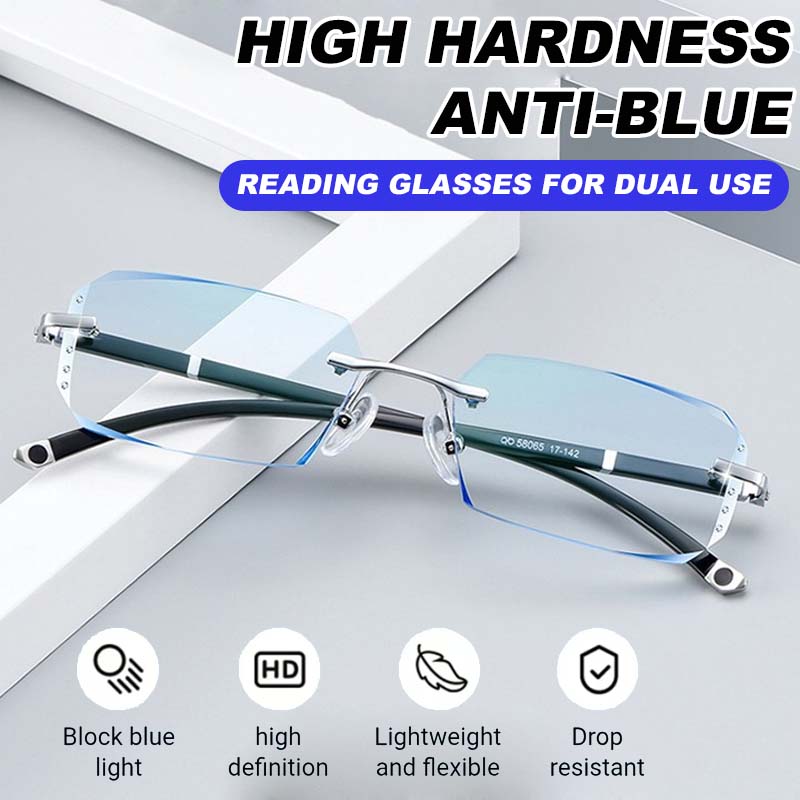 High hardness anti-blue light reading glasses, dual-purpose