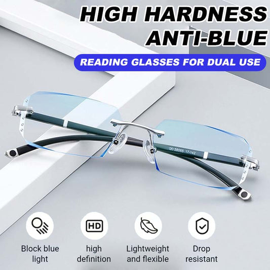 High hardness anti-blue light reading glasses, dual-purpose