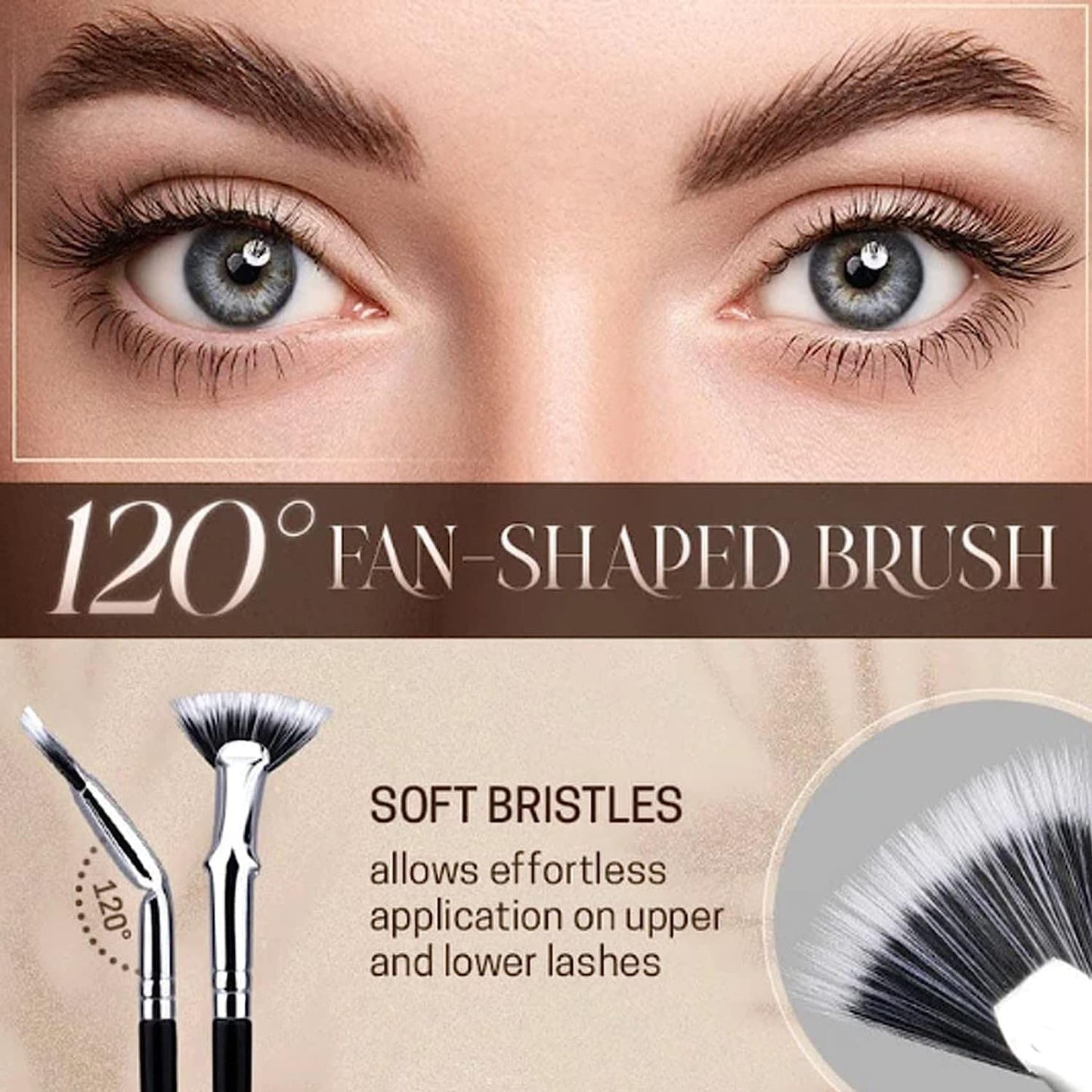 Foldable angled eyelash brus
