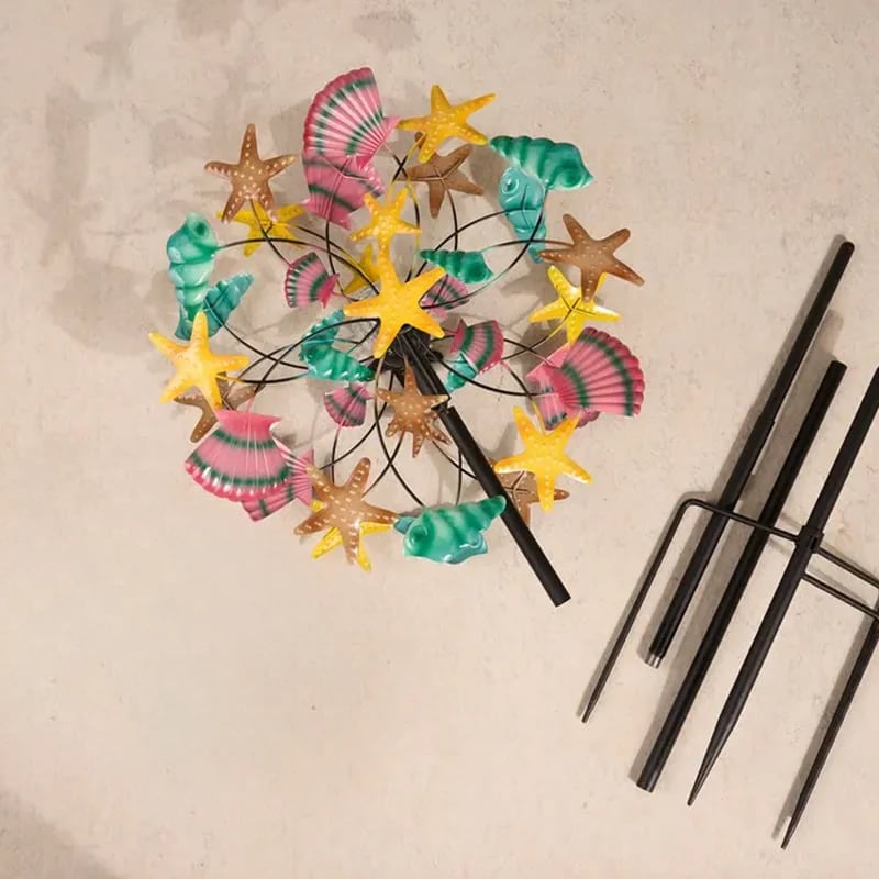 ☀️2026 HOT SALE 49% OFF🌀Outdoors Solar Wind Spinners with Decorative Flowers🌸(Includes bracket)87cm